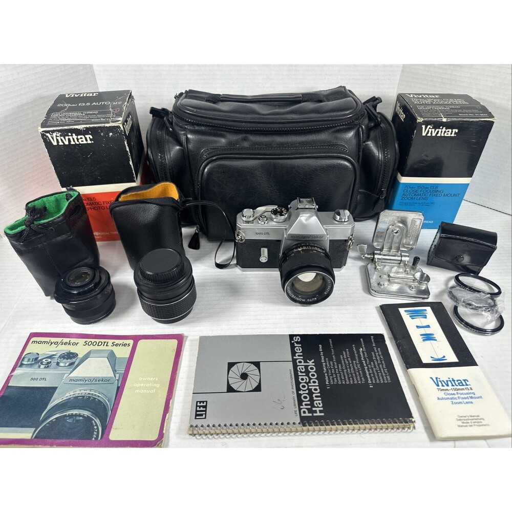 Vintage Auto Mamiya Sekor 1000 DTL 35mm Film Camera W/ Extras See Photos